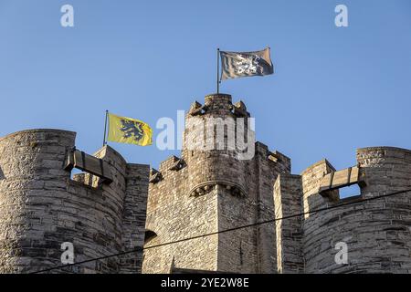 Gent, Belgien. Oktober 2024. Die Abbildung zeigt das Schloss Gravensteen in Gent am Dienstag, den 29. Oktober 2024. BELGA FOTO JAMES ARTHUR GEKIERE Credit: Belga News Agency/Alamy Live News Stockfoto