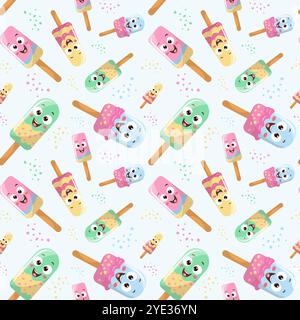 Nahtloses Muster von Eis auf blauem Hintergrund, Vektor Stock Vektor