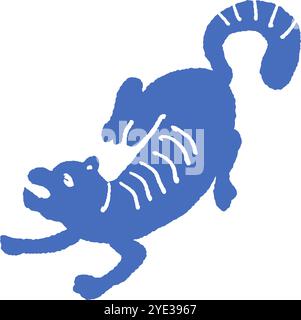 Verspielte Katze im minimalistischen Stil Stock Vektor