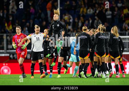 DUISBURG, DEUTSCHLAND - 28. OKTOBER 2024: Freundschaftsspiel der Nationalmannschaften Deutschland und Australien in der Schauinsland Reisen Arena Stockfoto