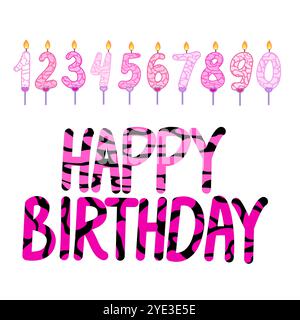 Zahlen und die Inschrift Geburtstag, eine Reihe von Elementen Stock Vektor