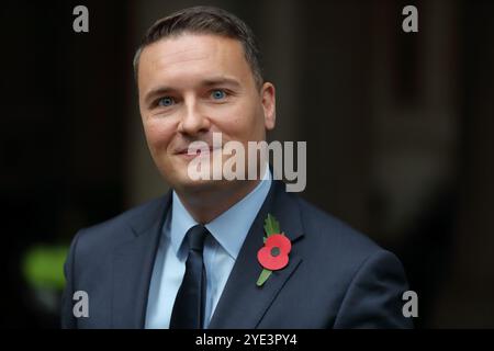 London, Vereinigtes Königreich. Oktober 2024. Wes Streeting Abgeordneter, Staatssekretär für Gesundheit und Sozialfürsorge kommt zur Kabinettssitzung. Quelle: Uwe Deffner/Alamy Live News Stockfoto