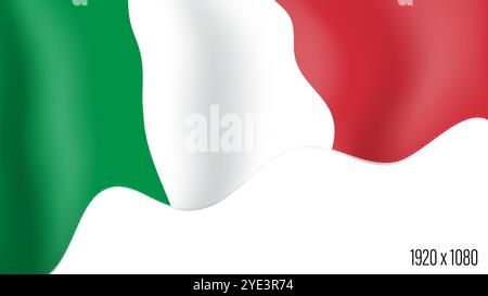 Italien Landesflagge realistischer Hintergrund des Unabhängigkeitstages. Italienisches commonwealth-Banner in Bewegung winkelt, flattert im Wind. Festliche patriotische HD-Forma Stock Vektor