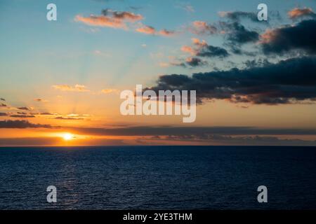 Sonnenuntergang, über dem Meer, Albion, Westküste, Indischer Ozean, Insel, Mauritius Mcpins *** Sonnenuntergang, über dem Meer, Albion, Westküste, indischer Ozean Stockfoto