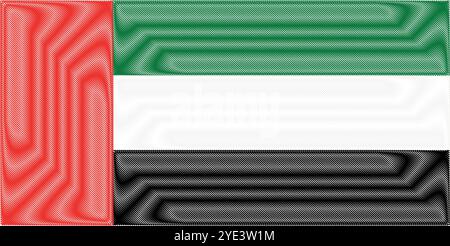 United Arab Emirates (VAE) Nationalfeiertag 2. Dezember. Scribble Stil Vereinigte Arabische Emirate Flagge Vektor Hintergrund. Poster, Karte, Banner. Stock Vektor