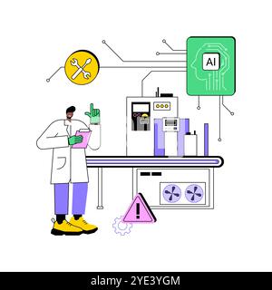 KI-optimierte Predictive Maintenance abstrakte Konzeptvektorillustration. Stock Vektor