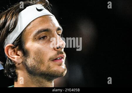 Lorenzo MUSETTI von Italien am zweiten Tag des Rolex Paris Masters 2024, ATP Masters 1000 Tennisturniers am 29. Oktober 2024 in der Accor Arena in Paris, Frankreich Stockfoto