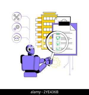 KI-unterstützte Eigenschaftsinspektion abstrakte Konzeptvektorillustration. Stock Vektor