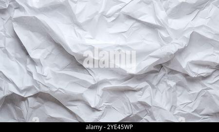 Weißes Papierblatt Textur Karton Hintergrund.zerknittert weißes Papier Textur Hintergrund. Stockfoto