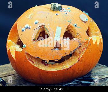 Glasgow, Schottland, Großbritannien. Oktober 2024. Halloween kehrt als „Glasglow“ im Botanics Park im grünen West End zurück, leidet unter gruseligen Clowns, dem skelton Friedhof und einem geschnitzten Kürbisfeld. Credit Gerard Ferry /Alamy Live News Stockfoto