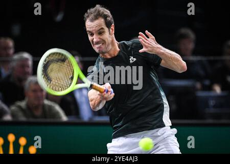 Paris, Frankreich. Oktober 2024. Richard GASQUET aus Frankreich während des zweiten Tages des Rolex Paris Masters 2024, ATP Masters 1000 Tennisturniers am 29. Oktober 2024 in der Accor Arena in Paris, Frankreich - Foto Matthieu Mirville/DPPI Credit: DPPI Media/Alamy Live News Stockfoto