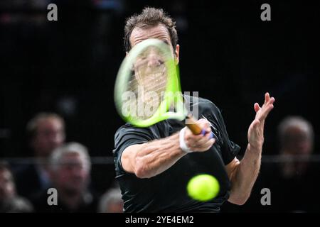 Paris, Frankreich, Frankreich. Oktober 2024. Richard GASQUET aus Frankreich während des zweiten Tages des Rolex Paris Masters 1000 Tennisturniers in der Accor Arena am 29. Oktober 2024 in Paris. (Kreditbild: © Matthieu Mirville/ZUMA Press Wire) NUR REDAKTIONELLE VERWENDUNG! Nicht für kommerzielle ZWECKE! Stockfoto