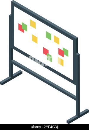 Kanban-Board, das Aufgaben, Anwenderberichte und Fortschritte bei der Softwareentwicklung mithilfe einer agilen Methodik anzeigt Stock Vektor