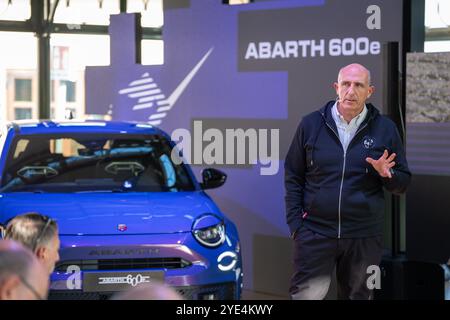 Balocco, Italien. Oktober 2024. Gaetano Thorel – Leiter der FIAT & Abarth Extended Europe während des Abarth 600e Media Drive in Balocco, Nordwesten Italiens – Montag, 29. Oktober 2024. Sport - Fußball (Foto: Marco Alpozzi/Lapresse) Credit: LaPresse/Alamy Live News Stockfoto