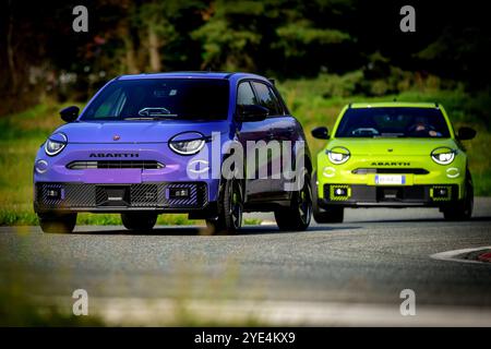 Balocco, Italien. Oktober 2024. Abarth 600e Media Drive in Balocco, Nordwesten Italiens - Dienstag, 29. Oktober 2024. Sport - Fußball (Foto: Spada/Lapresse) Credit: LaPresse/Alamy Live News Stockfoto