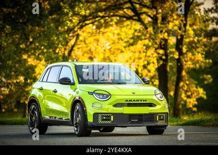 Balocco, Italien. Oktober 2024. Abarth 600e Media Drive in Balocco, Nordwesten Italiens - Dienstag, 29. Oktober 2024. Sport - Fußball (Foto: Spada/Lapresse) Credit: LaPresse/Alamy Live News Stockfoto