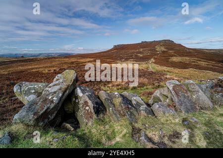 Carl Wark blickt in Richtung Higger Tor, Peak District Stockfoto