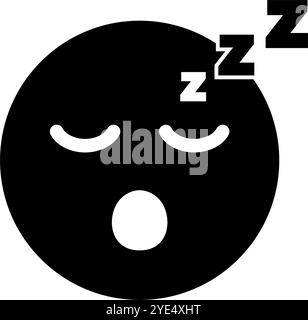 Silhouettensymbol für schlafende Person und ZZ-Schild. Editierbarer Vektor. Stock Vektor