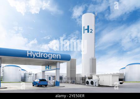 Flüssiggas- und komprimierte Erdgas-Tankstelle. Stockfoto