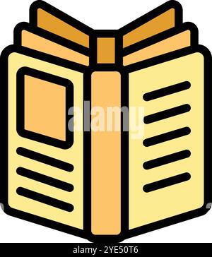 Öffnen Sie das Buch mit Seiten mit Lesezeichen, die Lernen, Literatur und das Streben nach Wissen symbolisieren Stock Vektor