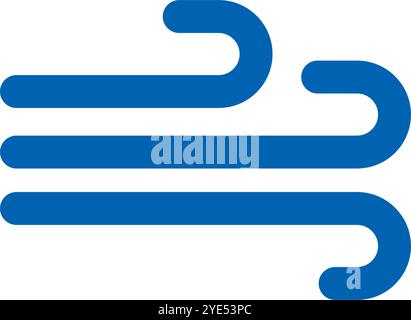 Einfaches Windsymbol. Brise. Editierbarer Vektor. Stock Vektor