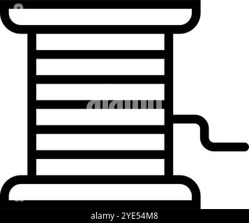 Symbol für einfache Kupferdrahtspule. Editierbarer Vektor. Stock Vektor