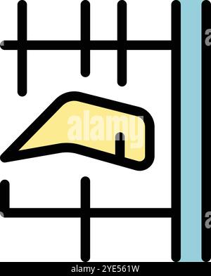 Einfaches Farbsymbol eines Außenspiegels, der von der Innenseite des Fahrzeugs aus eingestellt wird Stock Vektor