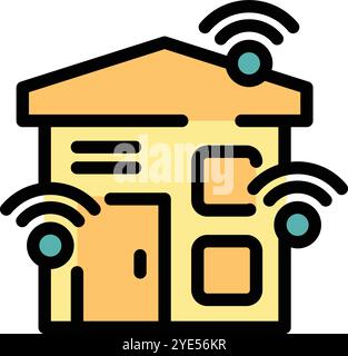 Das Smart Home Automation System steuert Hausgeräte per Fernzugriff mithilfe von Internet-of-Things-Technologien Stock Vektor