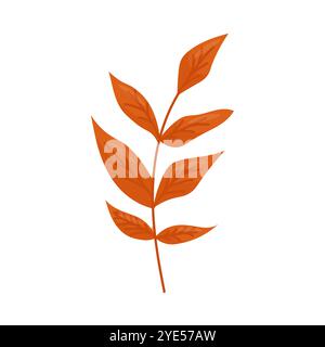Orangefarbenes Herbstblatt auf weißem Hintergrund. Vektorabbildung Stock Vektor
