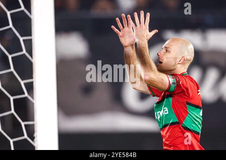 Nijmegen, Niederlande. Oktober 2024. NIJMEGEN, NIEDERLANDE - 29. OKTOBER: Bram Nuytinck von NEC sieht beim niederländischen TOTO KNVB Beker First Round Spiel zwischen NEC und PEC Zwolle am 29. Oktober 2024 im Goffertstadion in Nijmegen, Niederlande, aus. (Foto: Broer van den Boom/Orange Pictures) Credit: Orange Pics BV/Alamy Live News Stockfoto