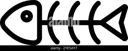 Einfaches Fischknochen-Symbol. Editierbarer Vektor. Stock Vektor