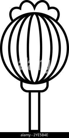 Opium-Symbol. Opiummohn. Editierbarer Vektor. Stock Vektor