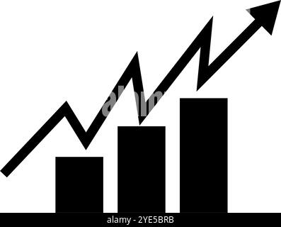 Symbol für schnell zunehmende Balkendiagramm-Silhouette. Editierbarer Vektor. Stock Vektor