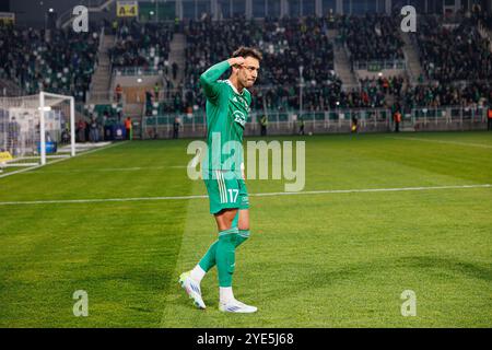 Leonardo Rocha sah, wie er im PKO BP Ekstraklasa Spiel zwischen den Teams Radomiak Radom und Puszcza Niepolomice im Stadion M ein Tor erzielte Stockfoto