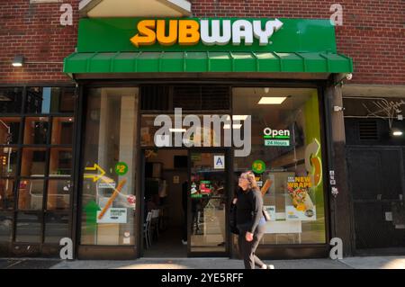 In Manhattan, New York City, gibt es ein Subway-Sandwich-Restaurant. Stockfoto