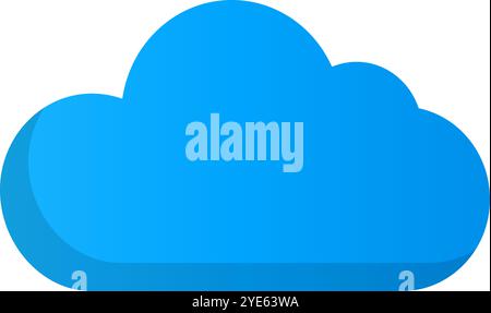 Flaches blaues Wolkensymbol. Cloud-Speicher. Editierbarer Vektor. Stock Vektor