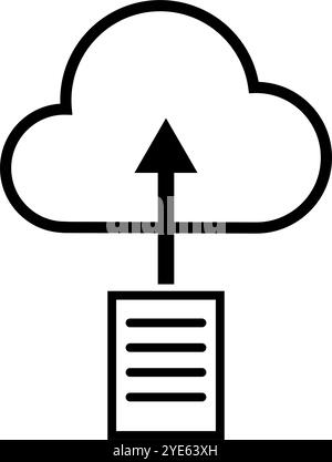 Datei in die Cloud hochladen. Editierbarer Vektor. Stock Vektor