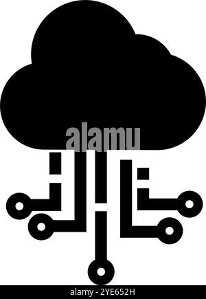Silhouette des Cloud-Netzwerks. Cyber. Editierbarer Vektor. Stock Vektor