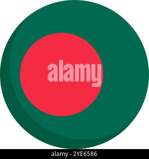 Symbol für die Flagge von Bangladesch. Editierbarer Vektor. Stock Vektor