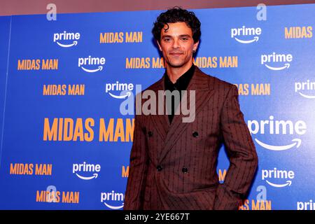 29. Oktober 2024, Liverpool, Vereinigtes Königreich: JACOB FORTUNE-LLOYD (Brian Epstein) bei der Premiere von Amazon Prime Film Midas man, im FACT Cinema, Liverpool, UK - eine Biopic über das Leben und die Karriere des Beatlesâ€™ Managers Brian Epstein. (Kreditbild: © Andy von Pip/ZUMA Press Wire) NUR REDAKTIONELLE VERWENDUNG! Nicht für kommerzielle ZWECKE! Stockfoto