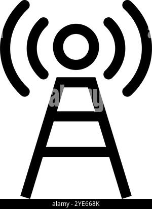 Funkturm-Symbol. Kommunikationsturm. Editierbarer Vektor. Stock Vektor