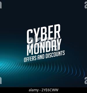 Cyber monday bietet und Rabatte Tech-Hintergrund Stock Vektor