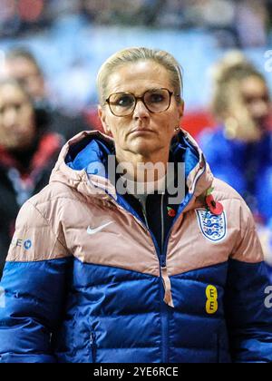 Coventry, Großbritannien. Oktober 2024. Coventry, England, 29. Oktober 2024: Englands Cheftrainerin Sarina Wiegman vor dem Freundschaftsspiel zwischen England und Südafrika in der Coventry Building Society Arena in Coventry, England (Natalie Mincher/SPP) Credit: SPP Sport Press Photo. /Alamy Live News Stockfoto