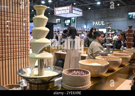 Paris, Frankreich. Oktober 2024. Schokoladenliebhaber besuchen am 29. Oktober 2024 die 29. Pariser Schokoladenmesse im Parc des Expositions in Paris. Foto: Firas Abdullah/ABACAPRESS. COM Credit: Abaca Press/Alamy Live News Stockfoto