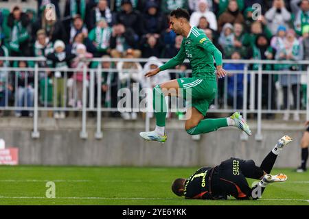 Leonardo Rocha, Kacper Trelowski im PKO BP Ekstraklasa Spiel zwischen den Teams Radomiak Radom und Rakow Czestochowa im Stadion Miejski im. Brac Stockfoto