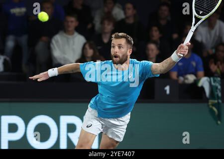 Paris, Frankreich. Oktober 2024. Corentin Moutet aus Frankreich während des zweiten Tages des Rolex Paris Masters 2024, eines ATP Masters 1000-Tennisturniers am 29. Oktober 2024 in der Accor Arena in Paris, Frankreich - Foto Jean Catuffe/DPPI Credit: DPPI Media/Alamy Live News Stockfoto