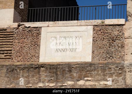 Parti del Colosseo (Anfiteatro Flavio) a Roma Stockfoto