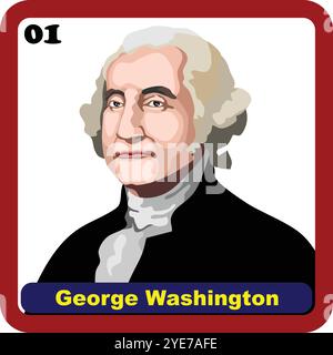 Erster Präsident der USA George Washington Stock Vektor