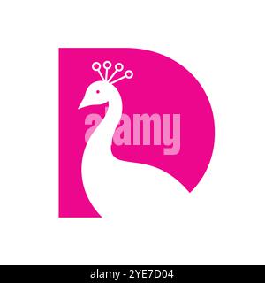 Letter D Pfau Logo Design Vektor Vorlage Stock Vektor