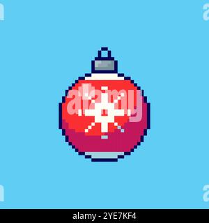 Pixel Art Christmas Ball Spiel Asset Design Stock Vektor